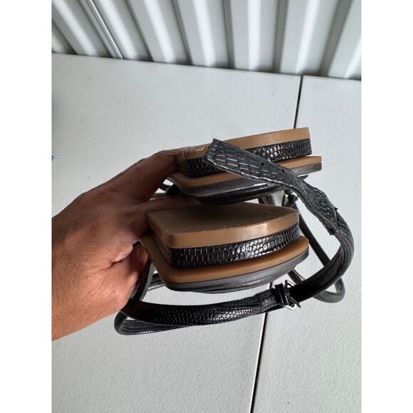 Vince Camuto Black Ankle Wrap Square Toe Sandals 8 - Picture 6 of 6